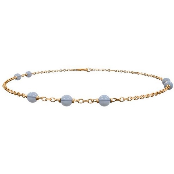 Nordahl Jewellery - SWEETS52 armbånd m. 7 blå kalcedon